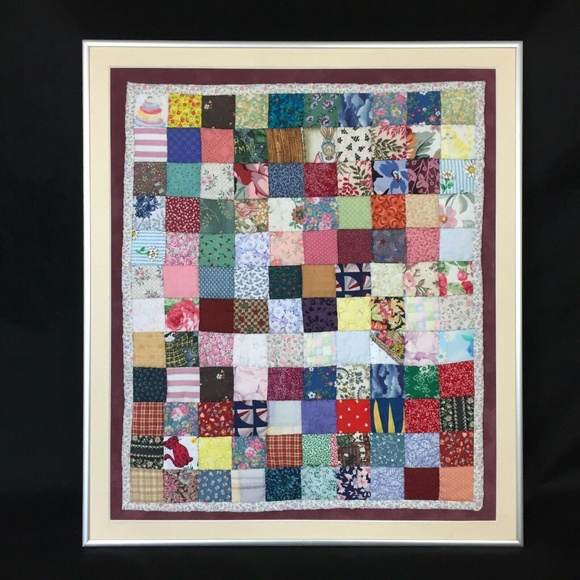Other - Framed Quilt Patchwork Sampler 21x18" Squares